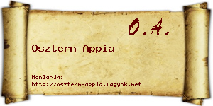 Osztern Appia névjegykártya